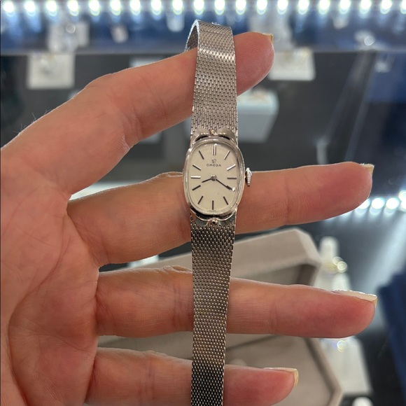 Omega Accessories - Omega Silver Watch with Mesh Bracelet